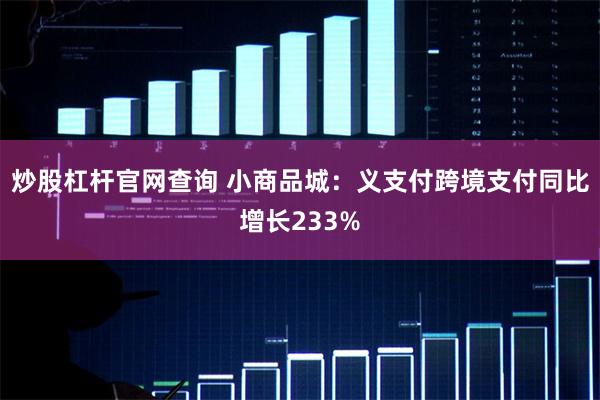 炒股杠杆官网查询 小商品城：义支付跨境支付同比增长233%
