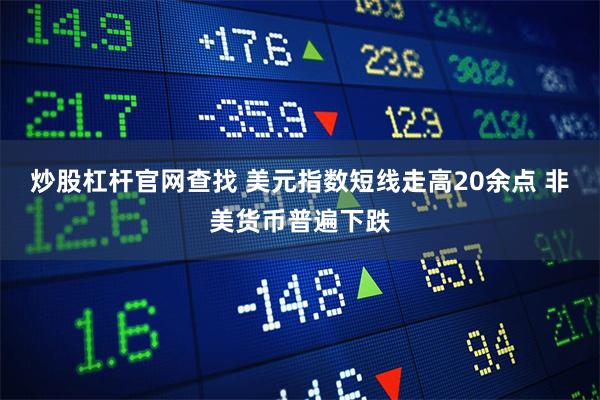 炒股杠杆官网查找 美元指数短线走高20余点 非美货币普遍下跌